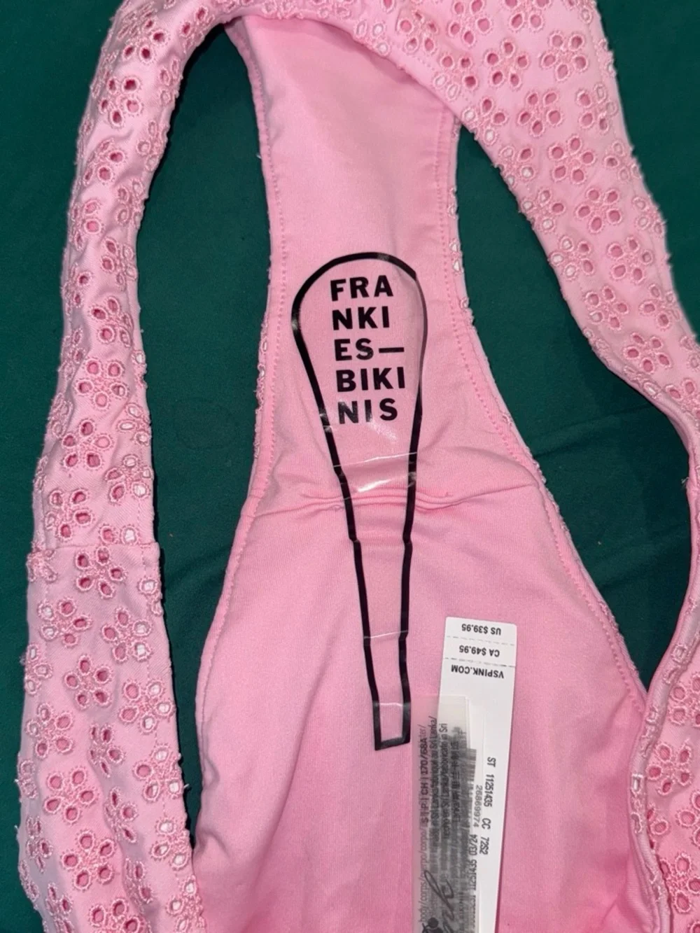 Frankie's Bikinis Pink Eyelet Bikini Bottom